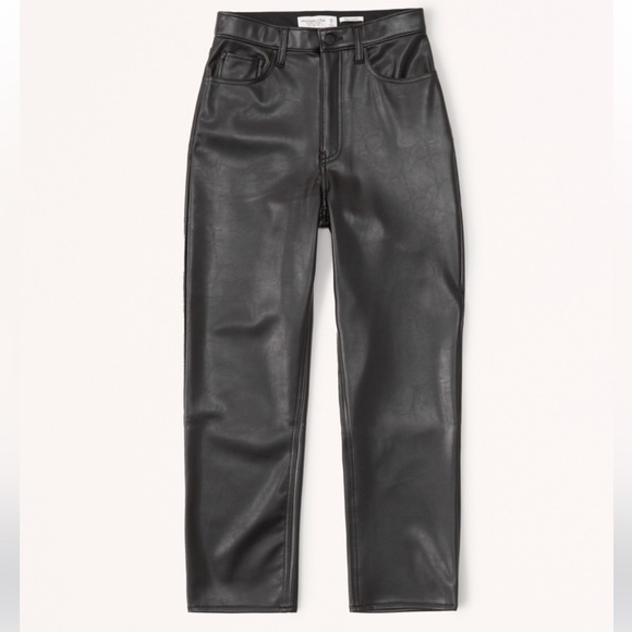 Abercrombie & Fitch Pants - Abercrombie & Fitch Vegan Leather Ankle Straight Pants